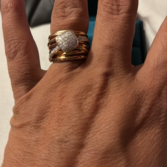 Effy D’Oro 14k yellow gold diamond crossover ring 0.47TCW brought 1/24 size 7 - Picture 5 of 5